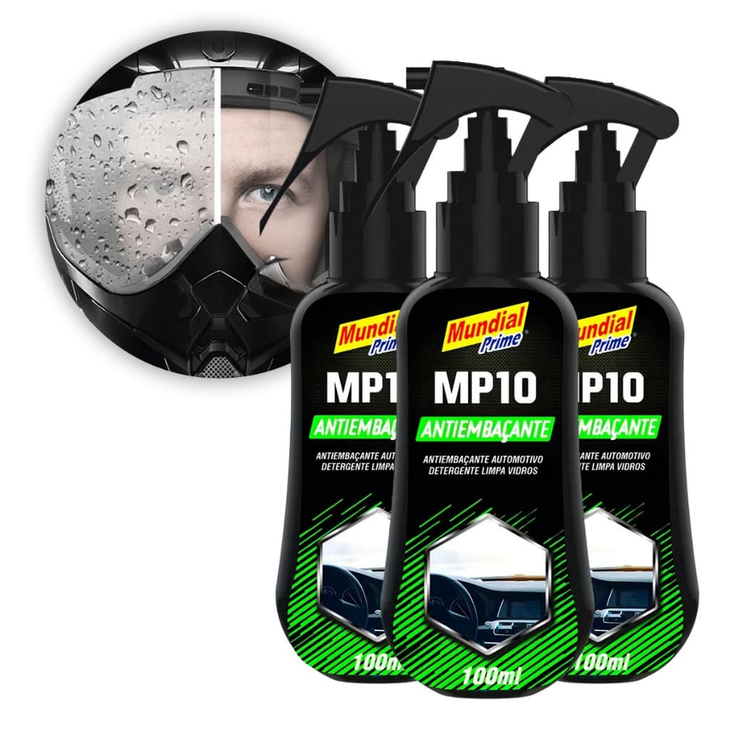 Kit 3 Unidades Spray Antiembaçante 100ml Para Vidros Parabrisa Espelho Óculos Viseiras Automotivo