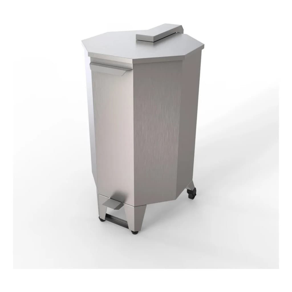 Lixeira De Inox Carro Para Detritos 80 Litros
