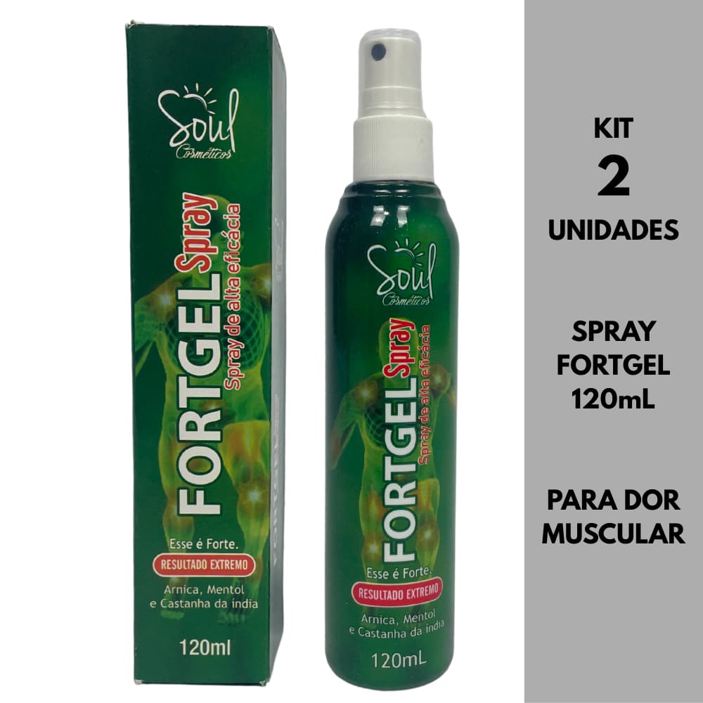 Kit 2 Spray Massageador Fortgel Soul Cosméticos 120mL