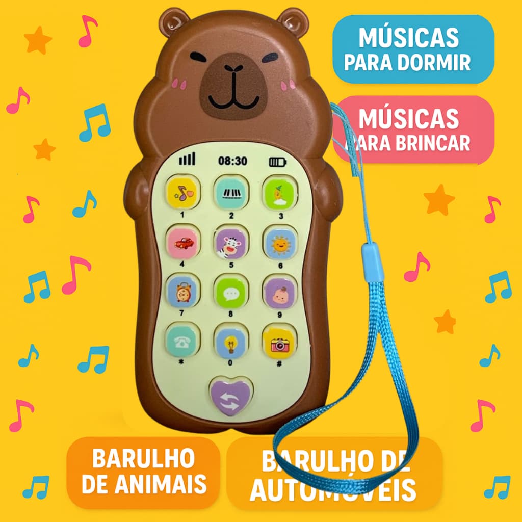 Celular Interativo Infantil Educativo – Sons de Animais, Músicas para Dormir e Brincar, Barulhos