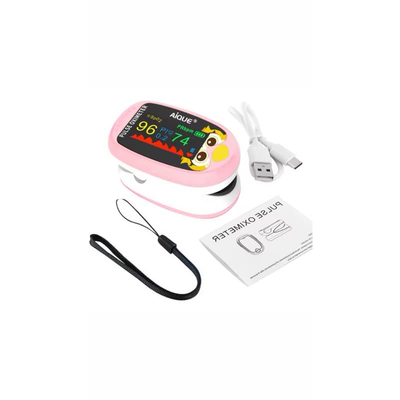 oximetro pediátrico Rosa- recarregado por cabo USB