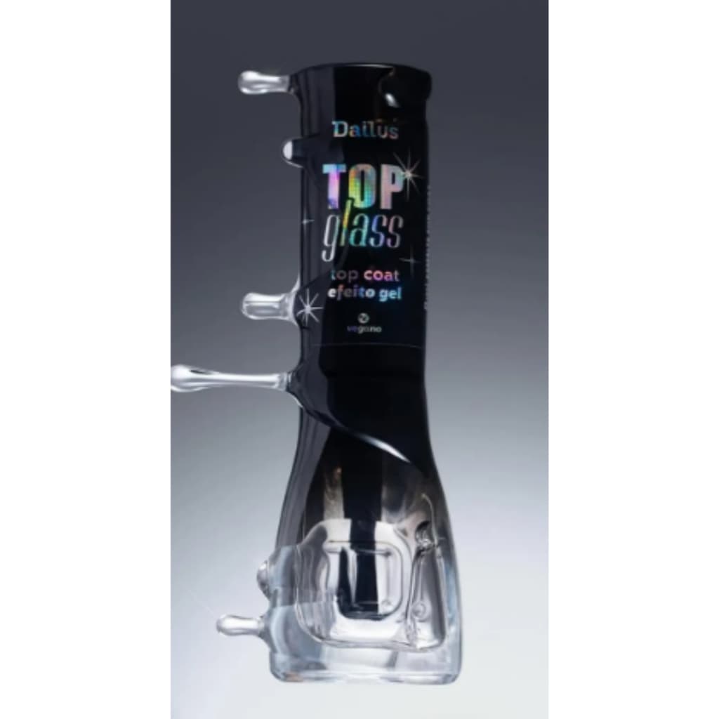 Dailus Esmalte Top Glass - Top Coat Efeito Gel Secagem Imediata Sem Cabine Extra Brilho