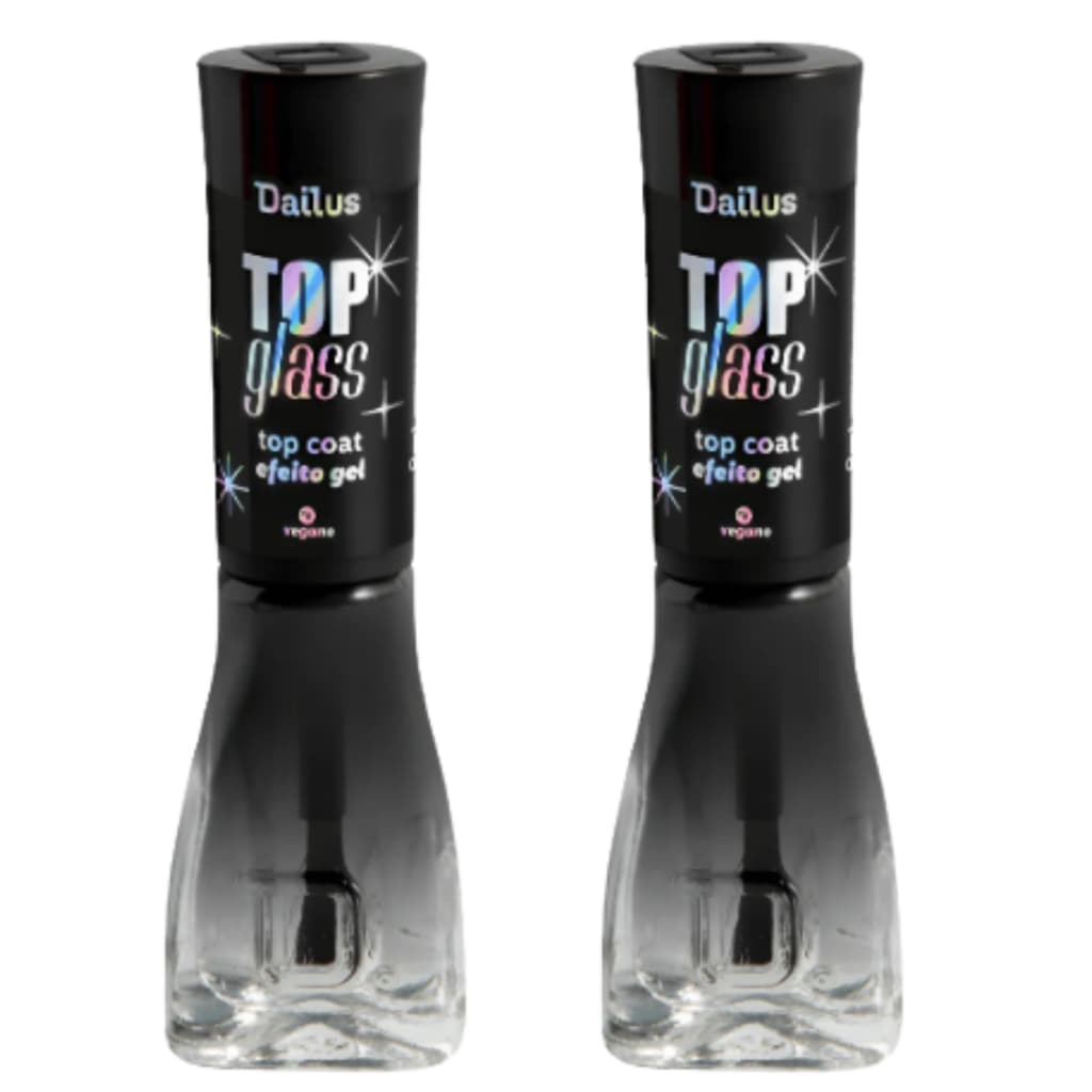 Dailus Kit 2 Top Glass - Top Coat Efeito Gel Secagem Imediata 8ml