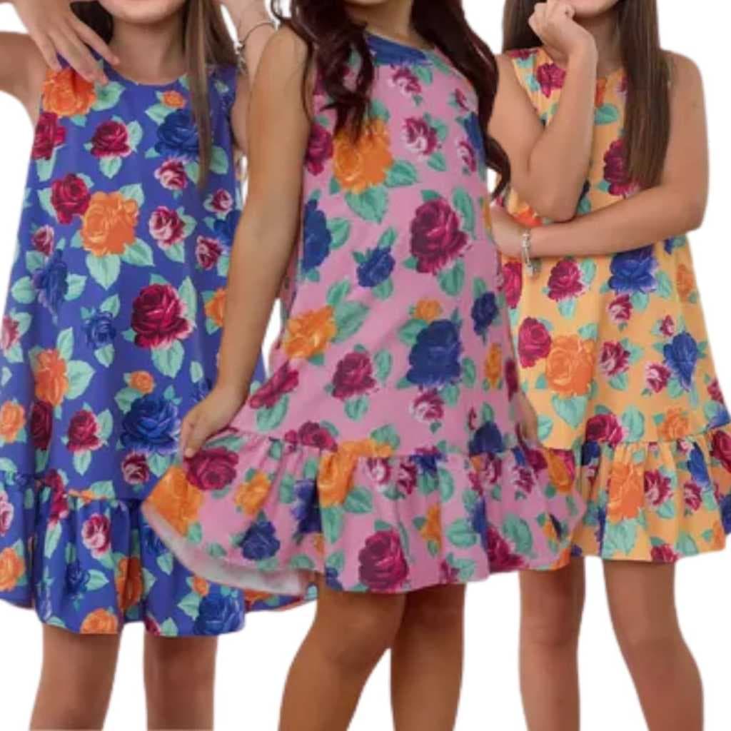 Kit 1 ou 2 Vestido De Praia Infantil Premium Leve Fresco Macio Verão Premium Casual Fácil Secagem