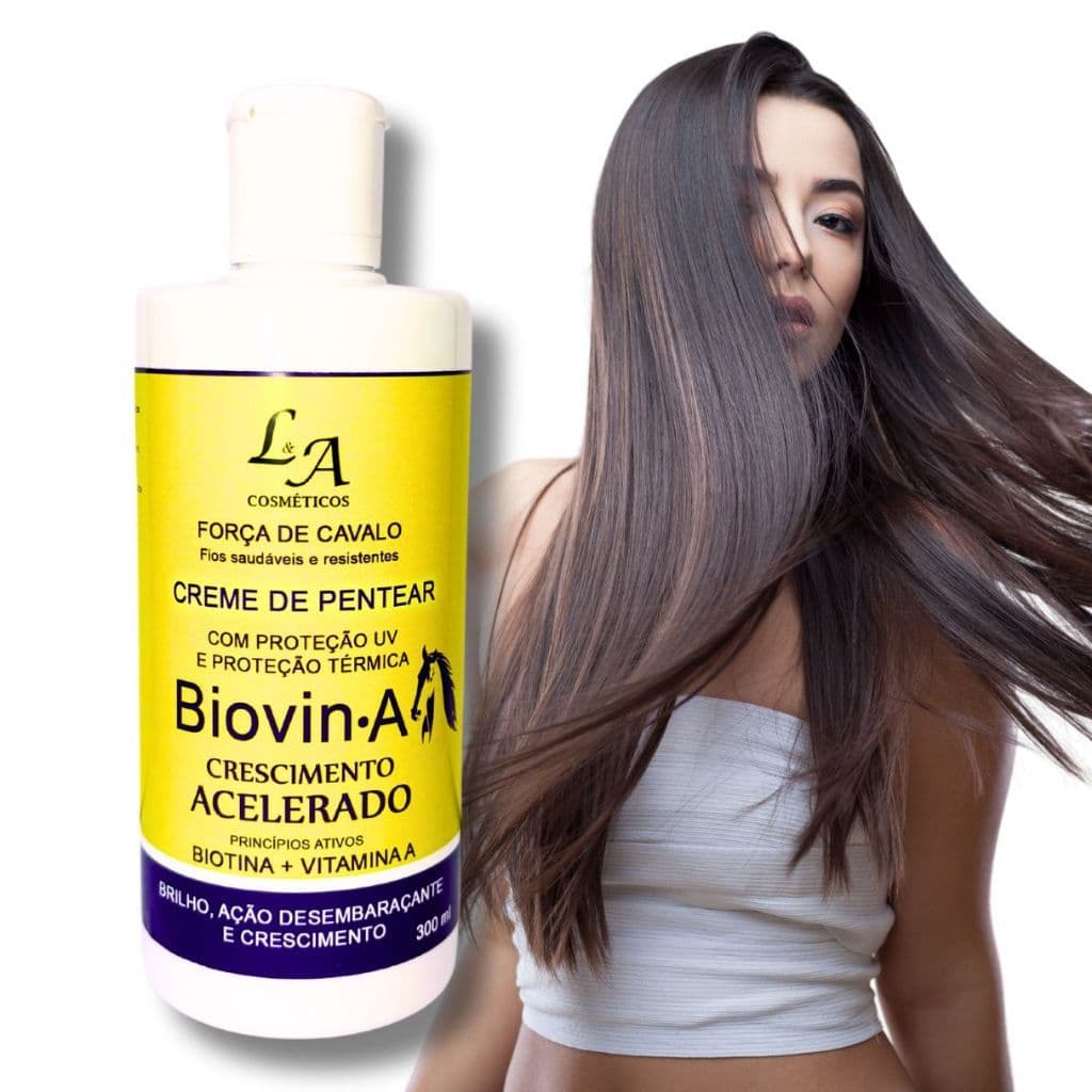 Creme de Pentear Crescimento Acelerado Biovin-A com Vitamina A e Biotina LA Cosmeticos 300g