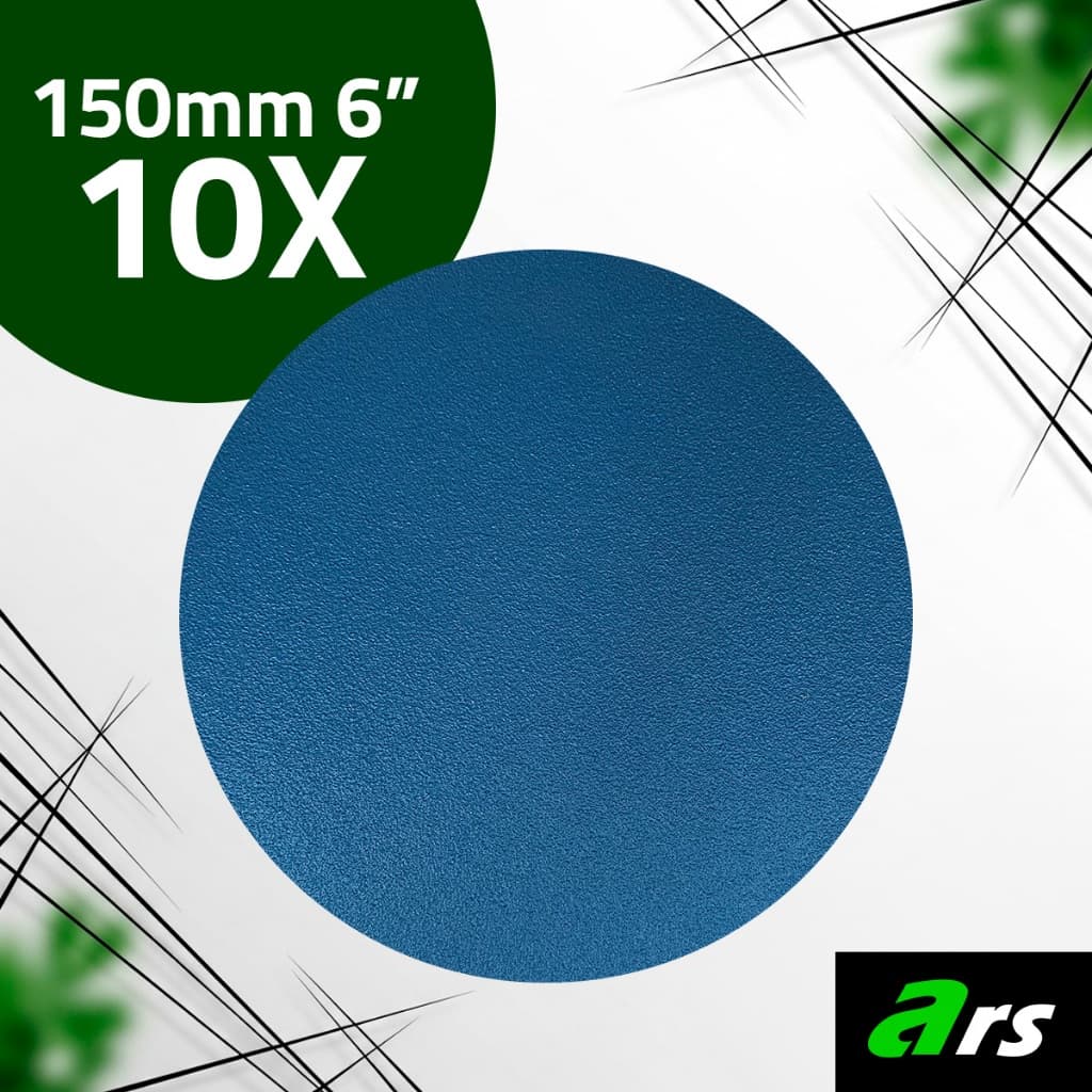 Kit 10 Discos Lixa hookit com Base Velcro 6 Polegadas sem furo - 150mm - Disco para usar com água ou Seco