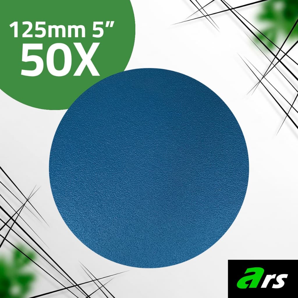 Kit 50 Discos Lixa hookit com Base Velcro 5 Polegadas sem furo - 125mm - Disco para usar com água ou Seco
