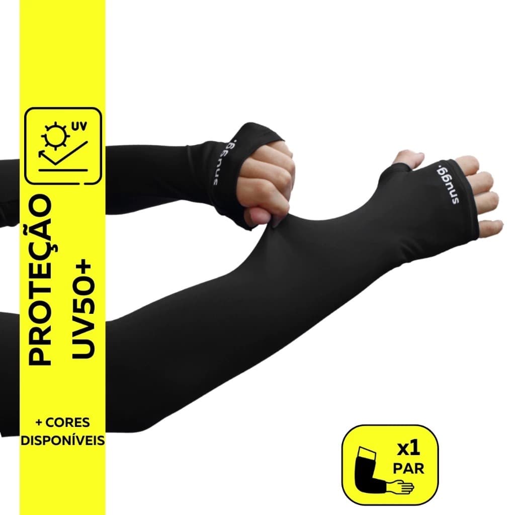 Par Manguito com furo para o polegar Proteção UV50+ Corrida Academia Ciclismo Motoqueiro Unissex