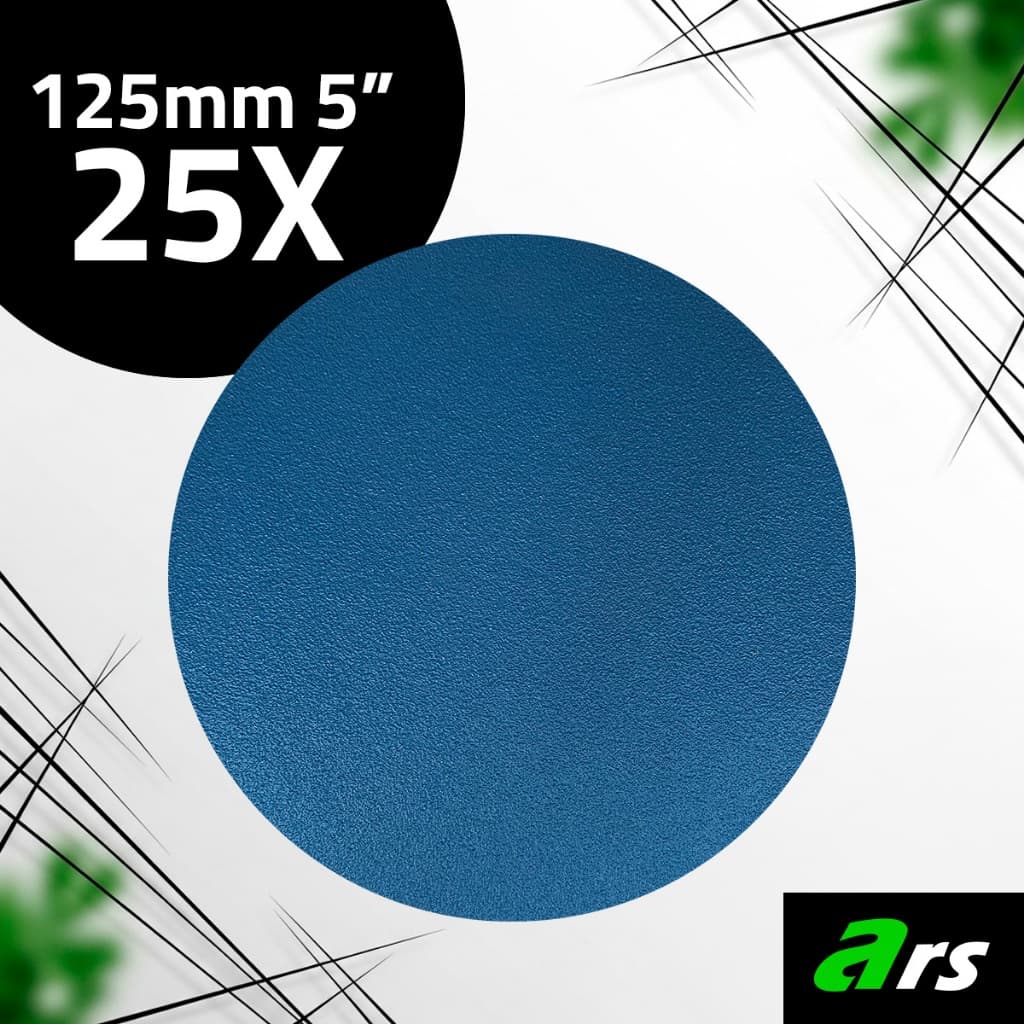 Kit 25 Discos Lixa hookit com Base Velcro 5 Polegadas sem furo - 125mm - Disco para usar com água ou Seco