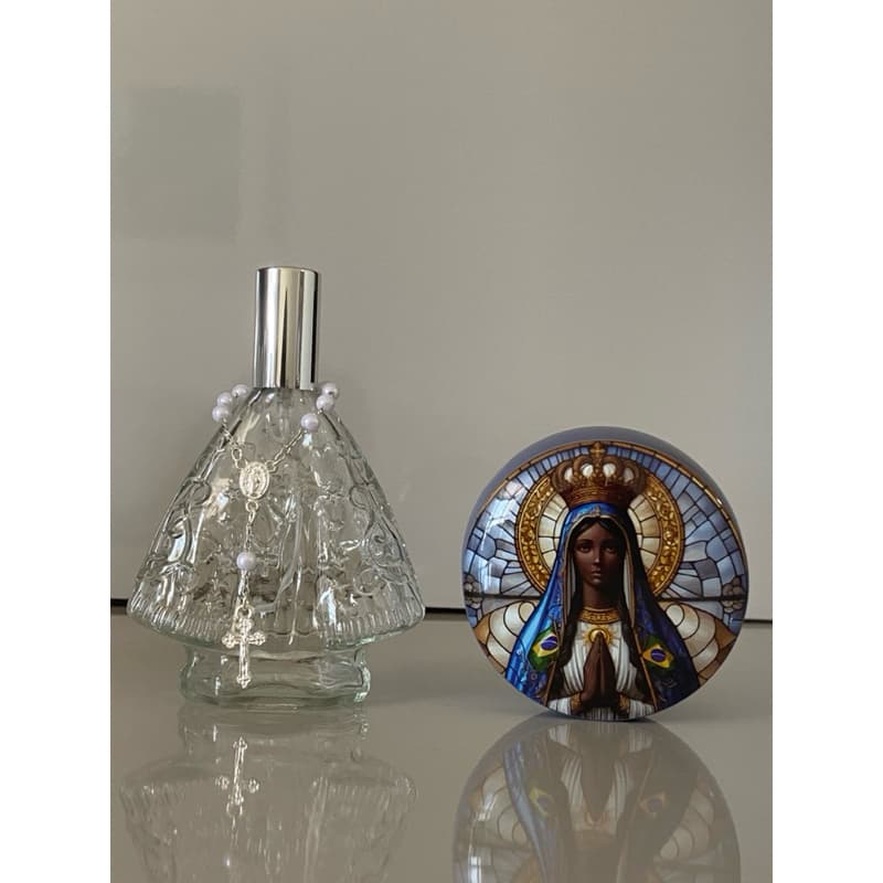 Imagem de Nossa senhora vidro 60 ml spray + 100g de vela aromática