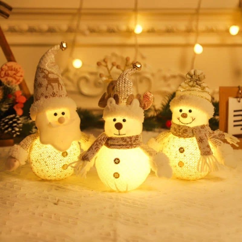 Enfeite Boneca De Natal Com LED