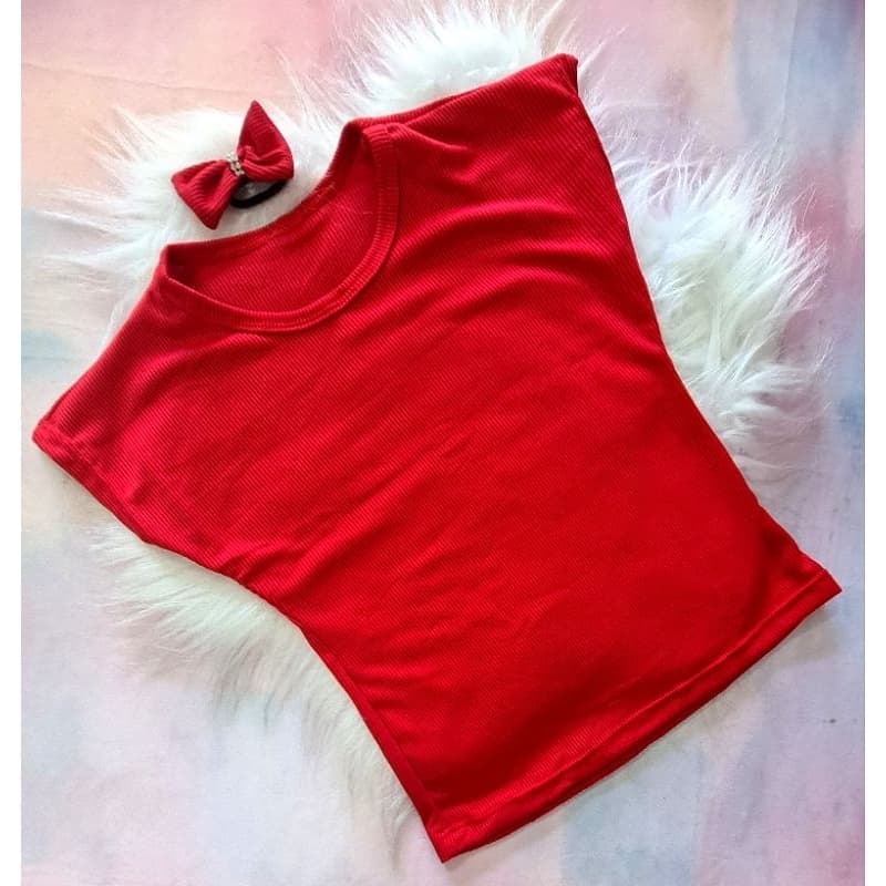 Blusa Infantil Canelado Acompanha Lacinho
