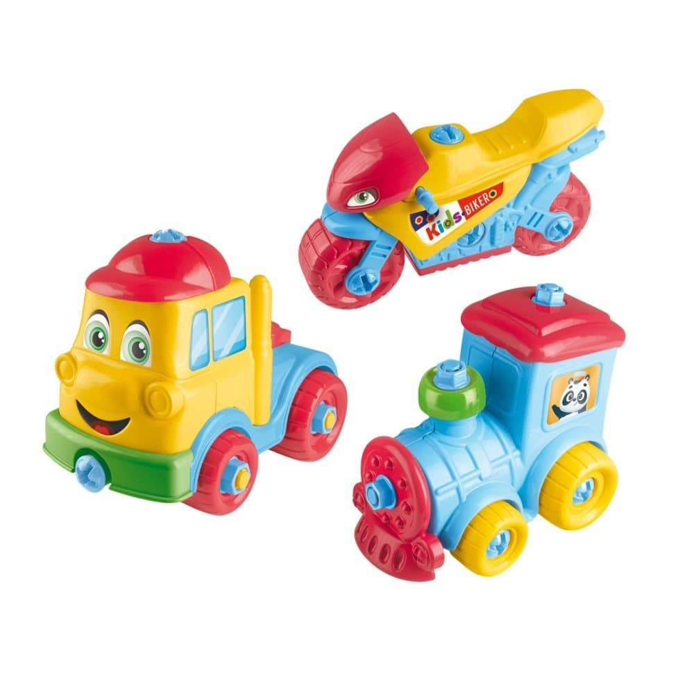 Kit Moto Trem E Caminhão de Brinquedo Multicolorido. Perfeito para presentear no dia das crianças
