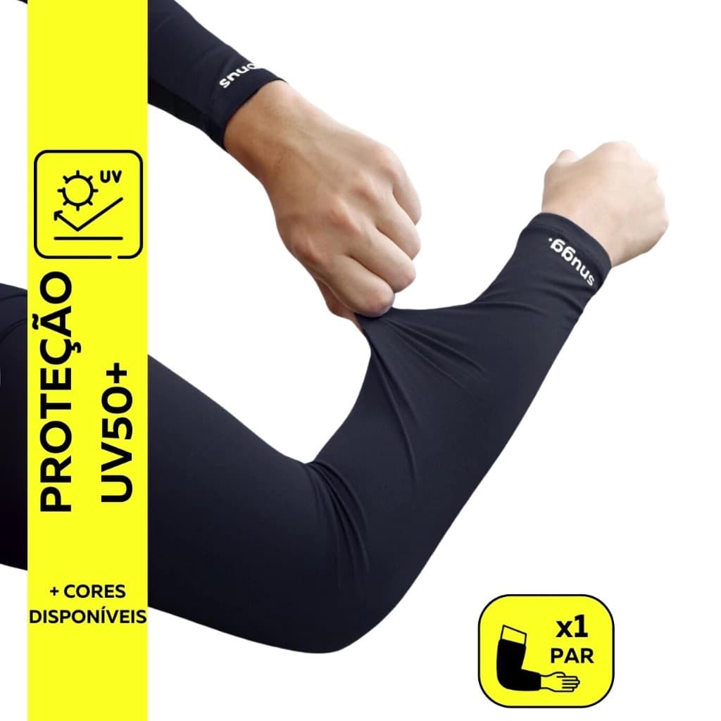 Par Manguito Unissex Proteção Solar UV50+ Manga Esportiva Fitness Ciclismo