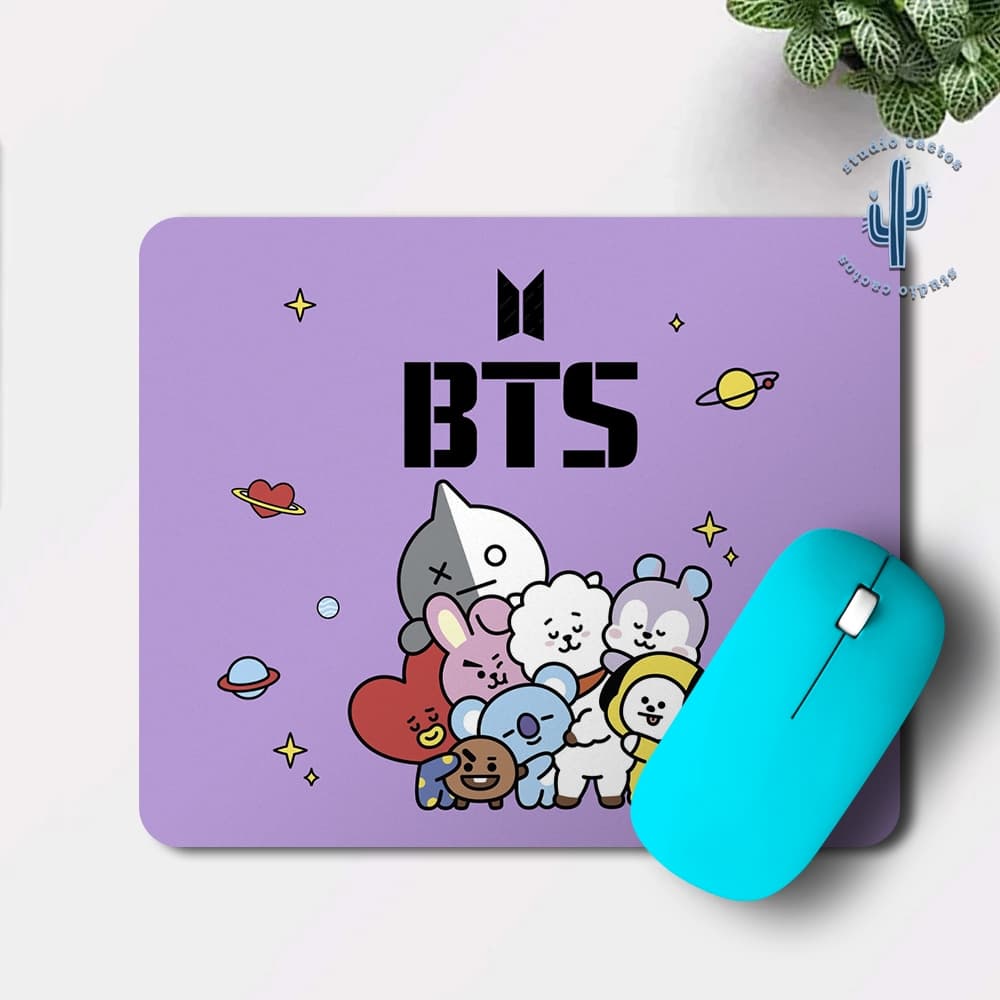 Mouse pad BTS - BT21 - ARMY - K Pop - Emborrachado