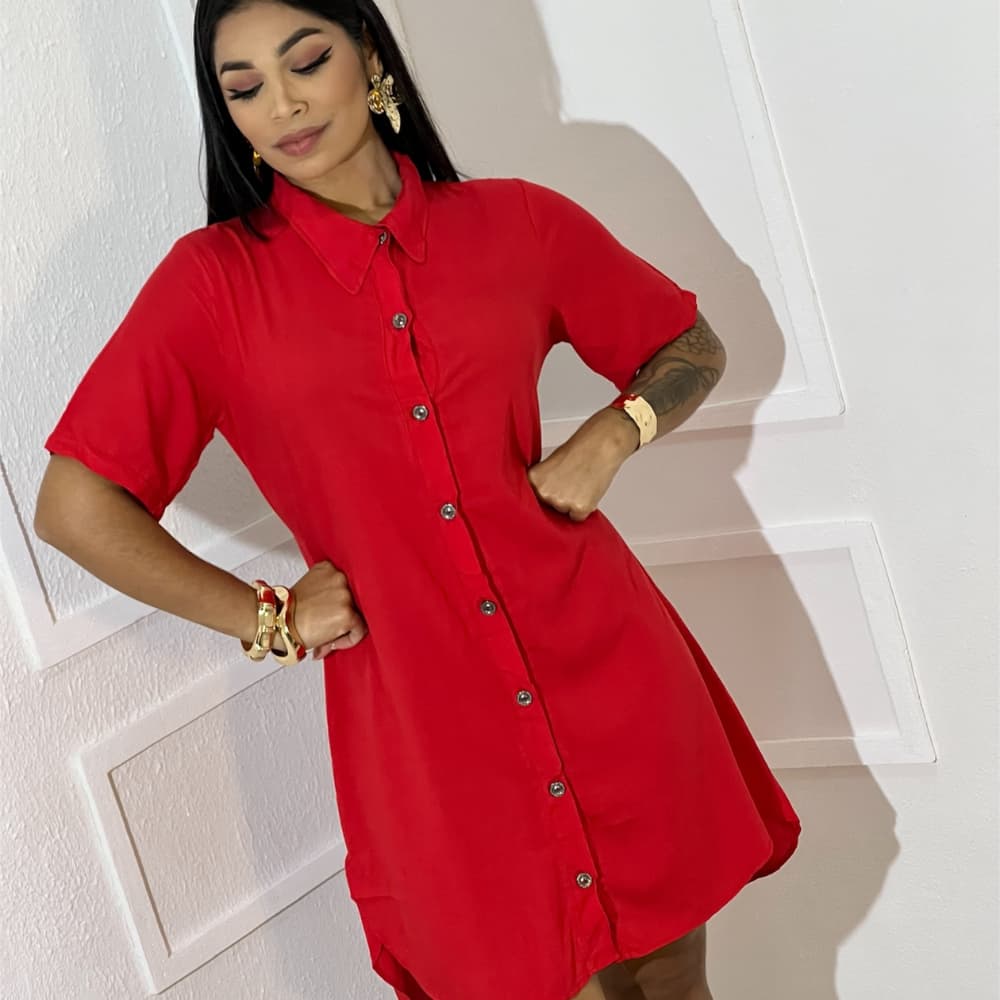 Vestido Chamise feminina Curta Elegante Saída de Praia Confortavel Ref 050