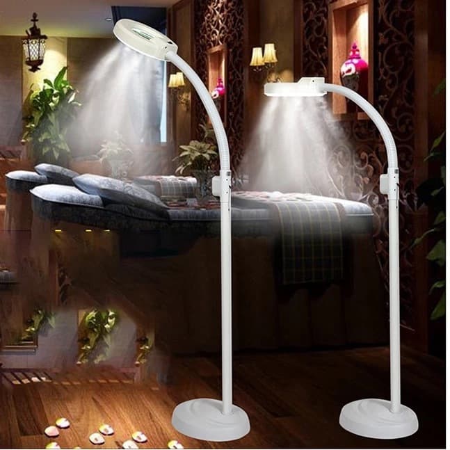 Lupa Luminária de 120 Leds Espelho de aumento articulado com 120 LEDs e luz de beleza