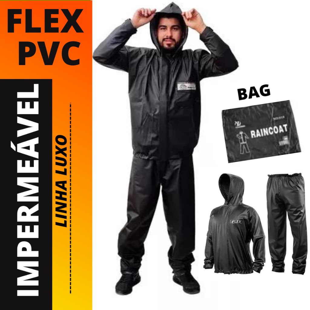 Capa de Chuva Conjunto Completo Pvc Impermeável Para Motoqueiro Adulto