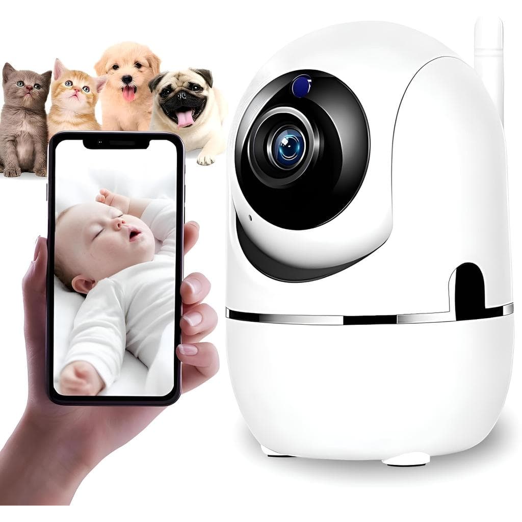 Babá Eletrônica com Câmera Wi-Fi IP Visão Noturna Microfone Monitoramento de Bebê, Pet e Segurança