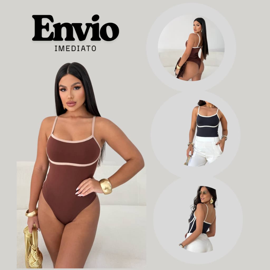 Body Feminino Bicolor Alcinha | Suplex Premium | Moda Gringa Lançamento