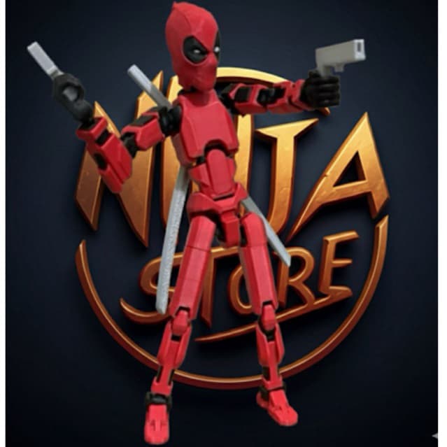 Deadpool Articulado Boneco Dummy + 2 Armas + 2 Espadas + 3 Tipos de Mãos