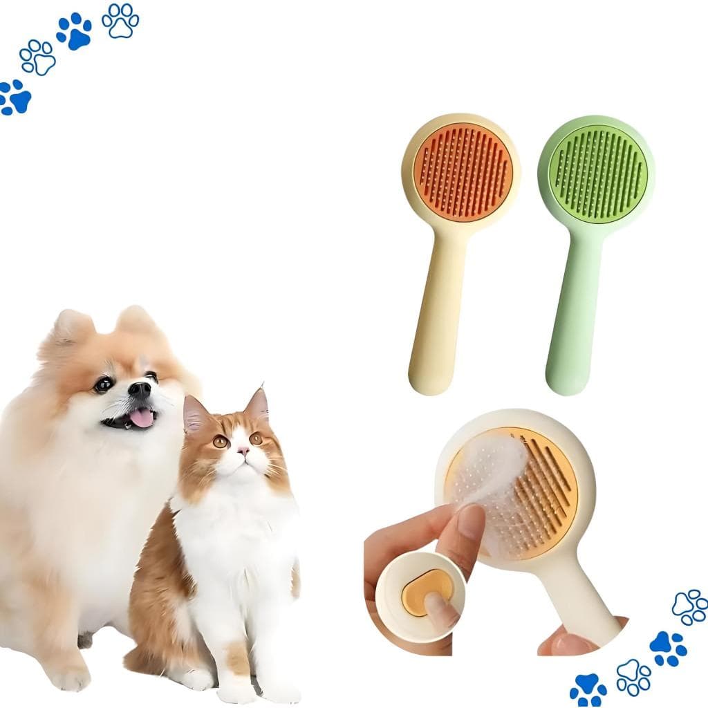 Escova Autolimpante Removedora de Pelos para Cães Gatos e Animais de Estimação Profissional