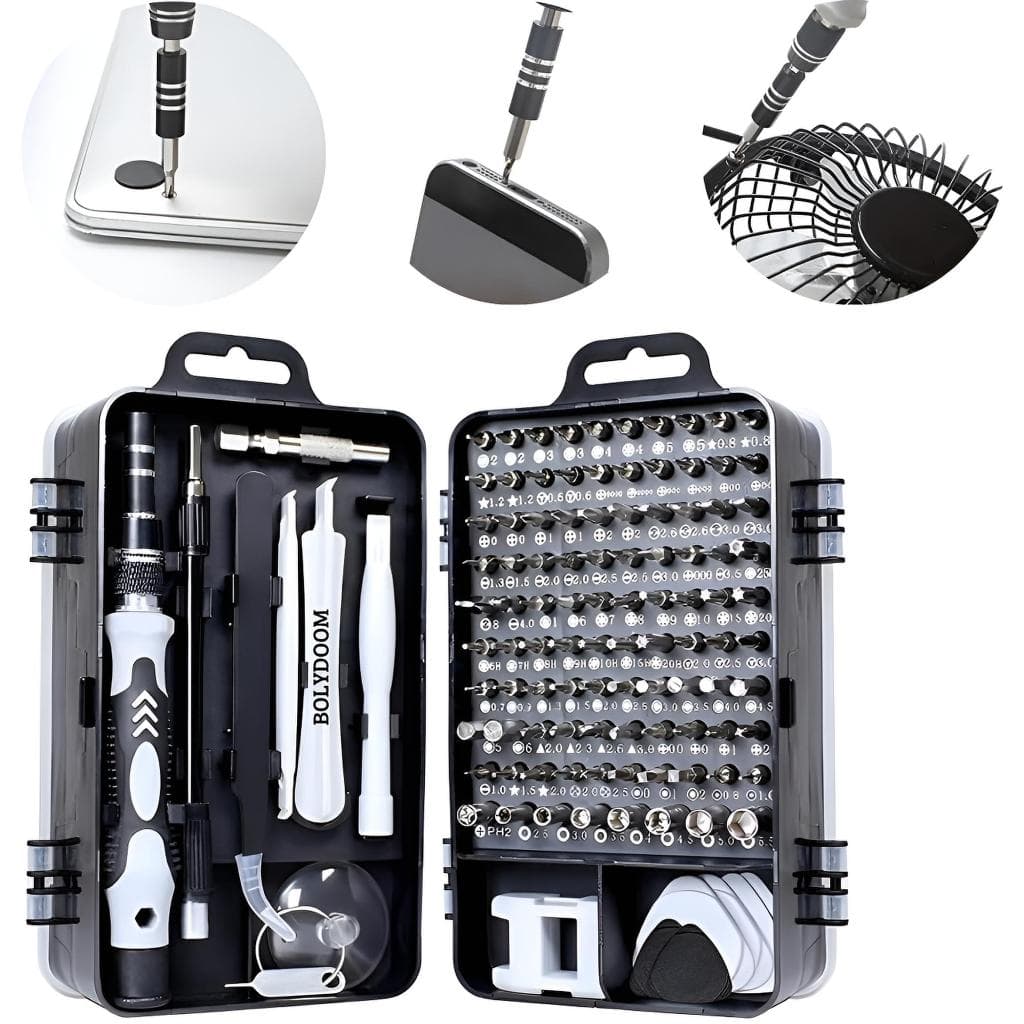 Kit Ferramentas 115 em 1 Chaves de Precisão para Celular, Notebook e Tablet
