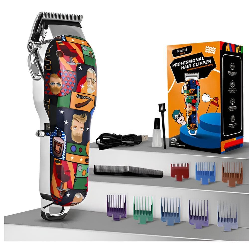 Máquina De Corte Cabelo e Barba Kemei MAX 2092 Profissional Aparador Masculino Barbeador Elétrico