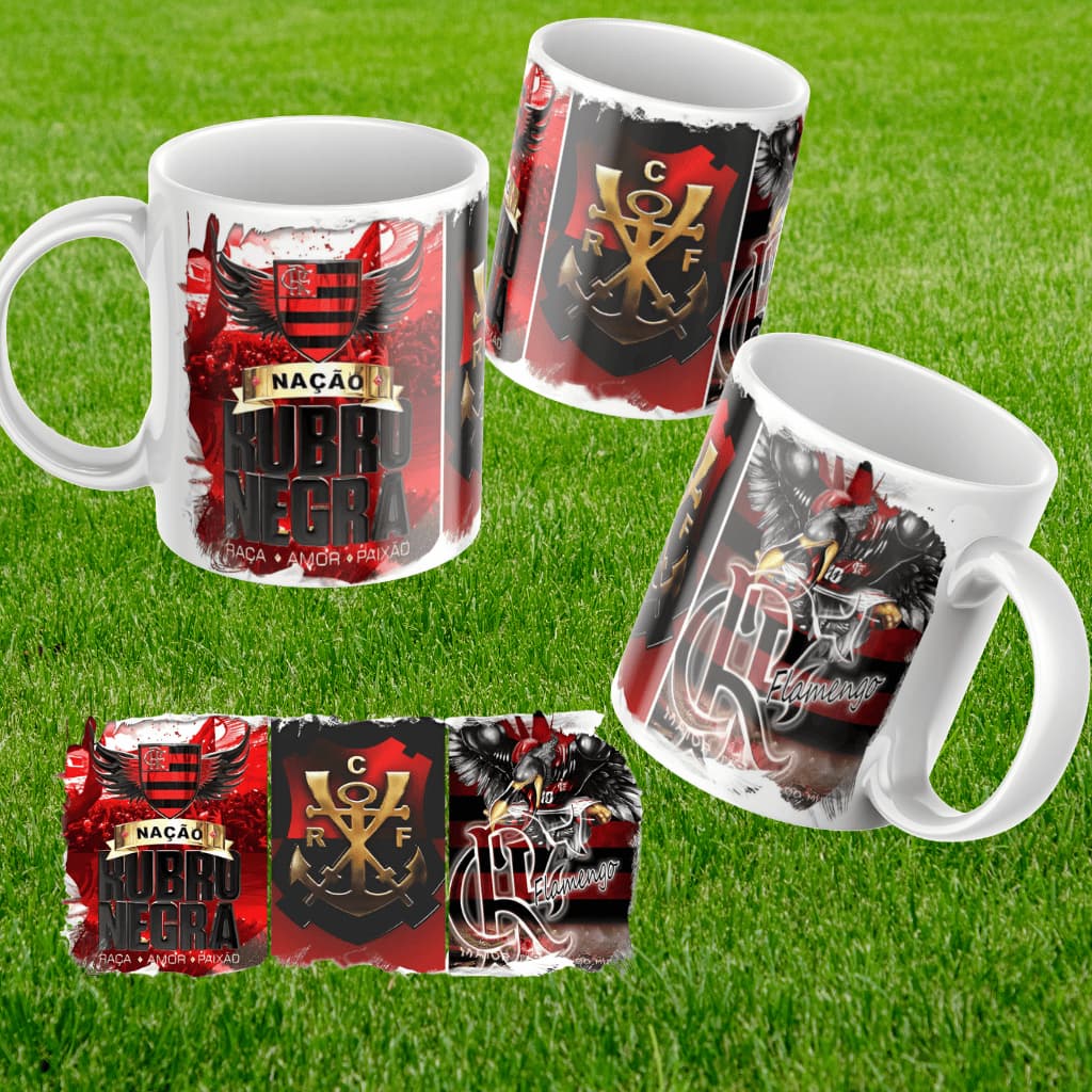 Caneca Personalizada do Flamengo  | Porcelana 325ml | Desing diferenciado