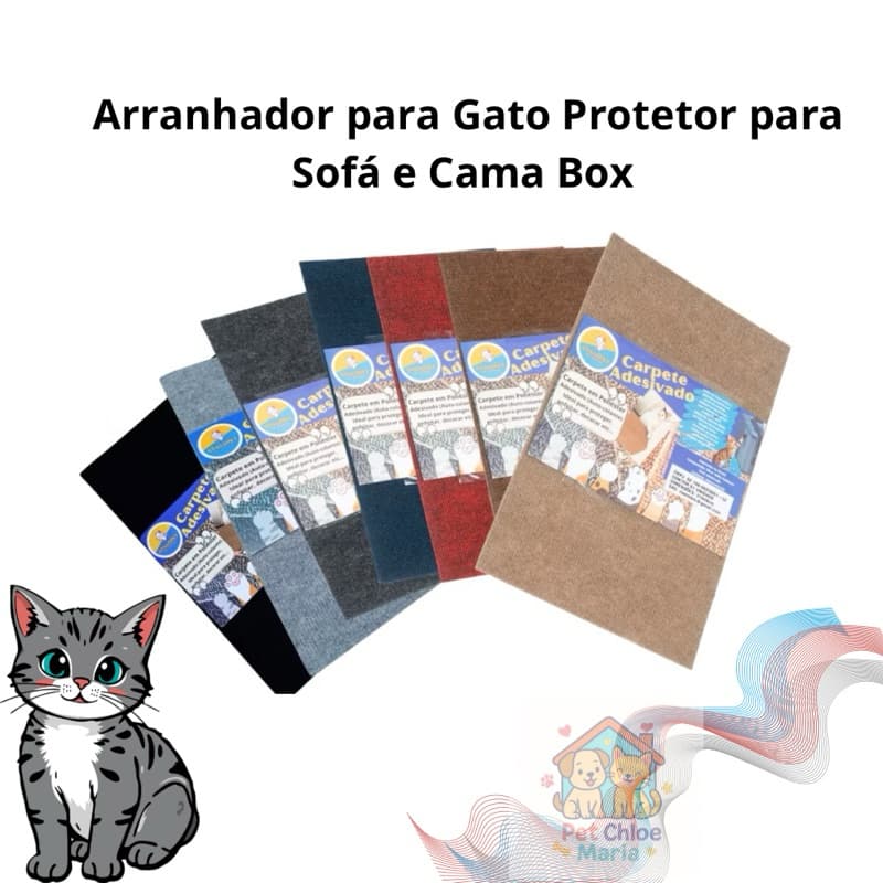 Arranhador para Gato Protetor para Sofá e Cama Box - Carpete Premium Adesivo
