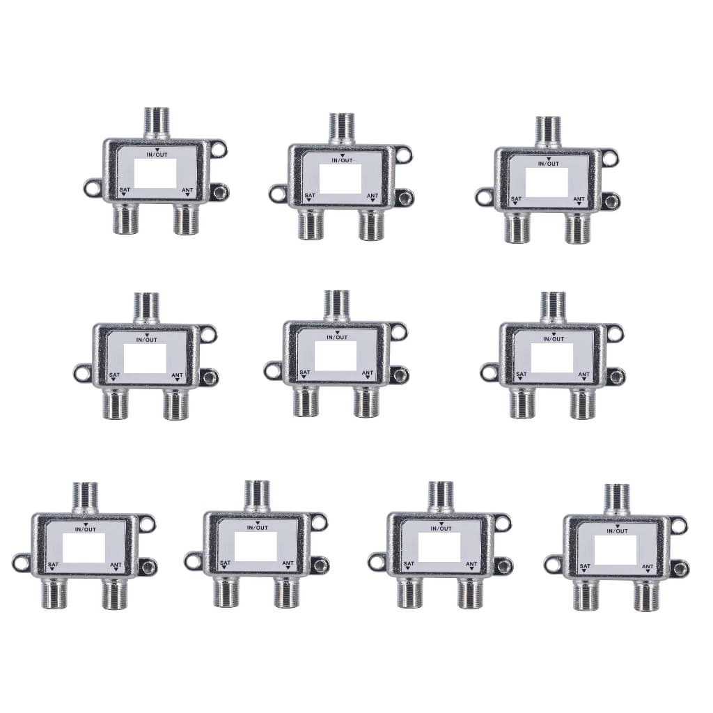 10 Unidades de Adaptador Splitter Divisor De Cabo Coaxial 1x2 Antena E Tv Cabo