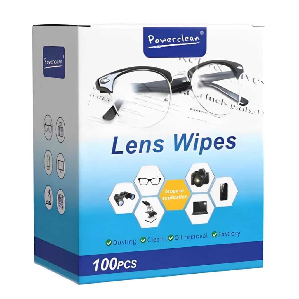 Caixa 100 peças lenços pack flanela umedecidos ante embaçante lentes limpa oculos