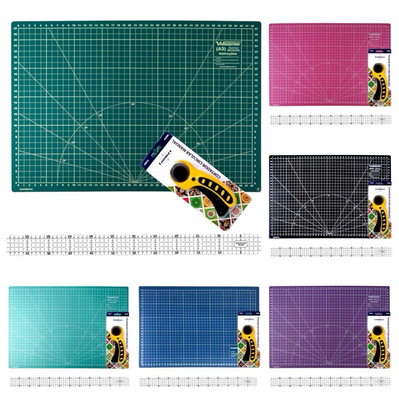 Base De Corte 60x45 + Régua 5x60 + Cortador 45mm Patchwork Dona Shô
