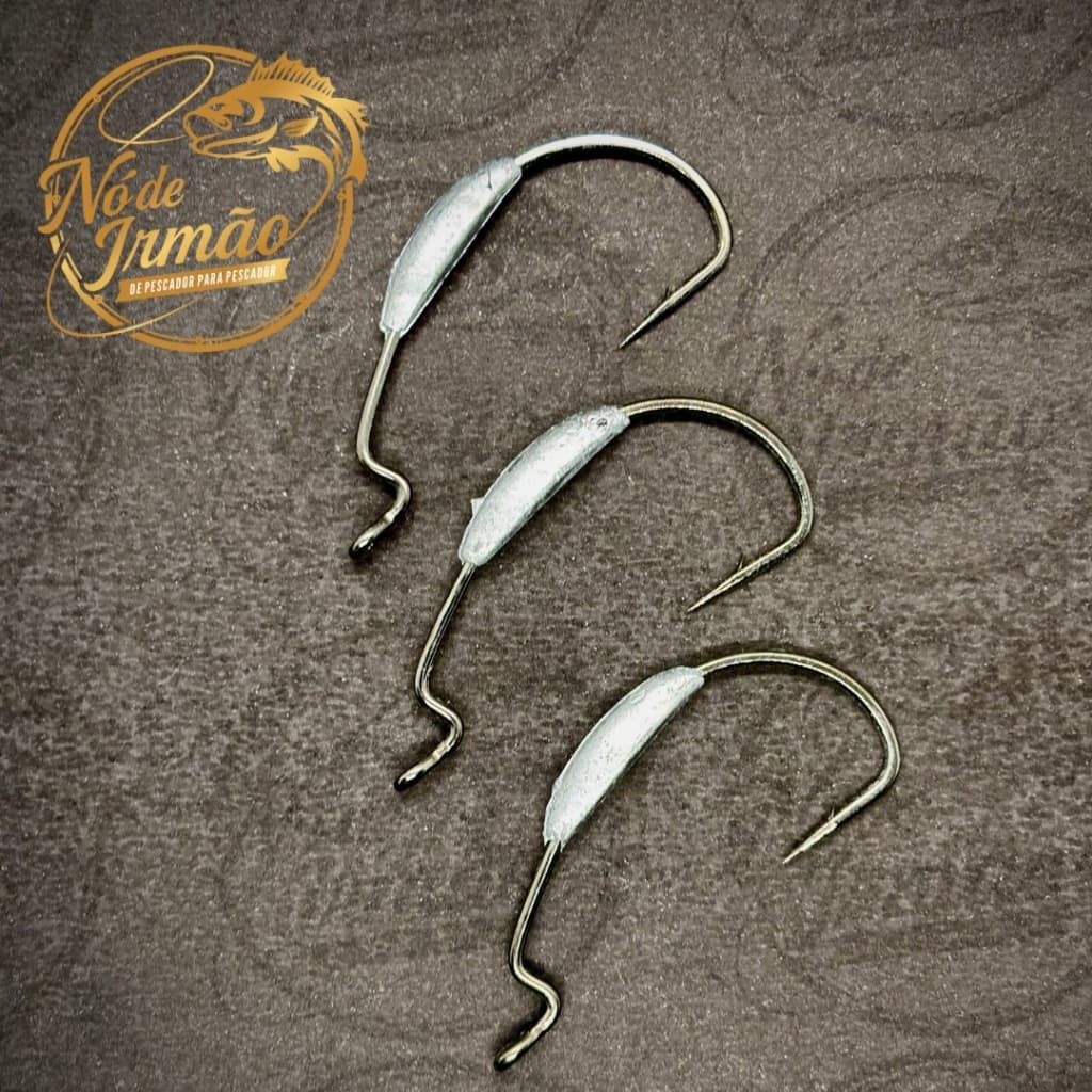 Anzol OffSet lastreado – Anzol Pinnacle Weight Hook – Anzol lastreado Pinnacle 3 Pçs– Nó de Irmão