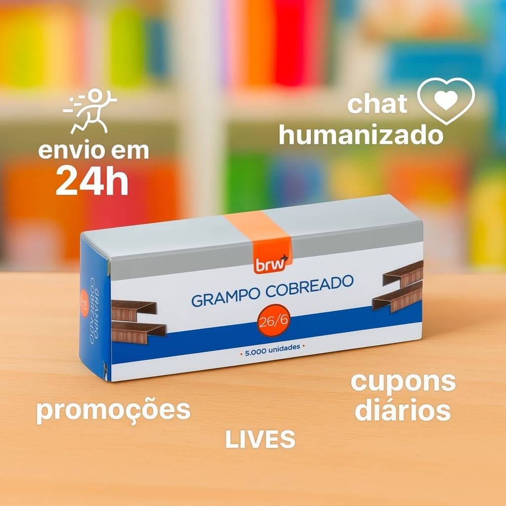 Grampo  26/6 Galvanizado BRW  para grampeadores 5.000 Unidades