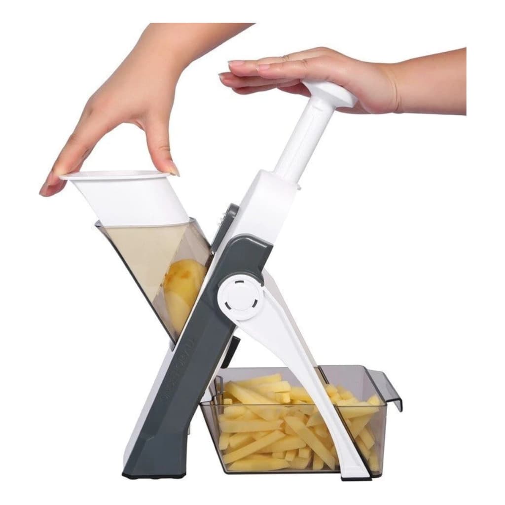 Cortador Fatiador vertical Mandoline Multifuncional 5 Funções para Cortar Batata Legumes e Vegetais Food Chopper