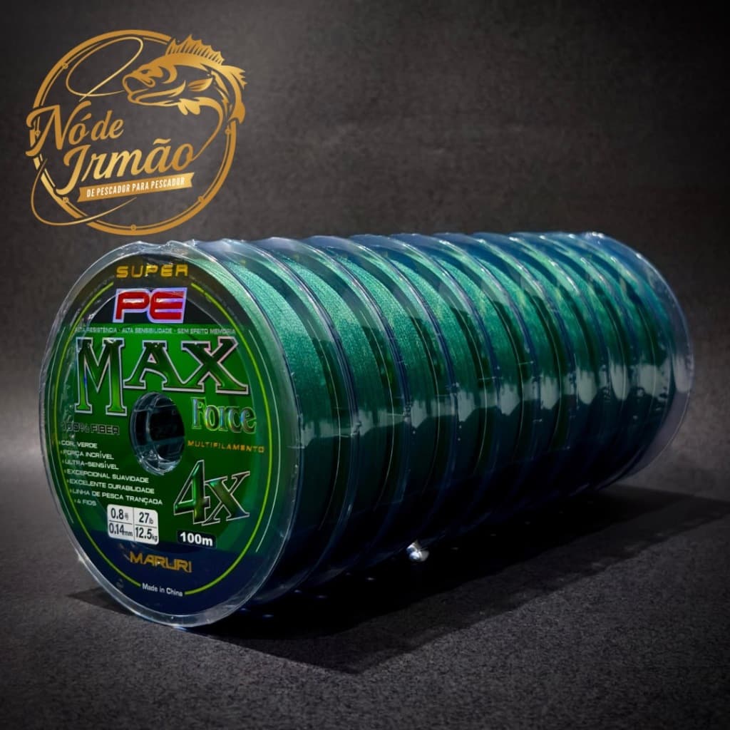 Linha Multifilamento Max Force 4X Super PE  – Marca: Maruri – Multifilamento Max Force– 100 metros