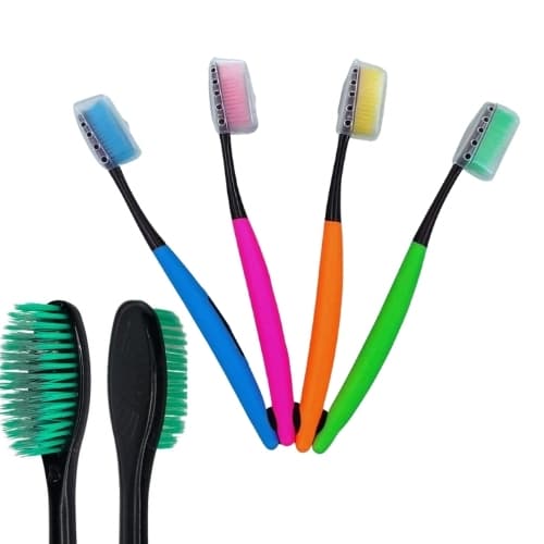 Kit 12/24/36 Escovas de Dente Macias Colorida com Capa Protetora