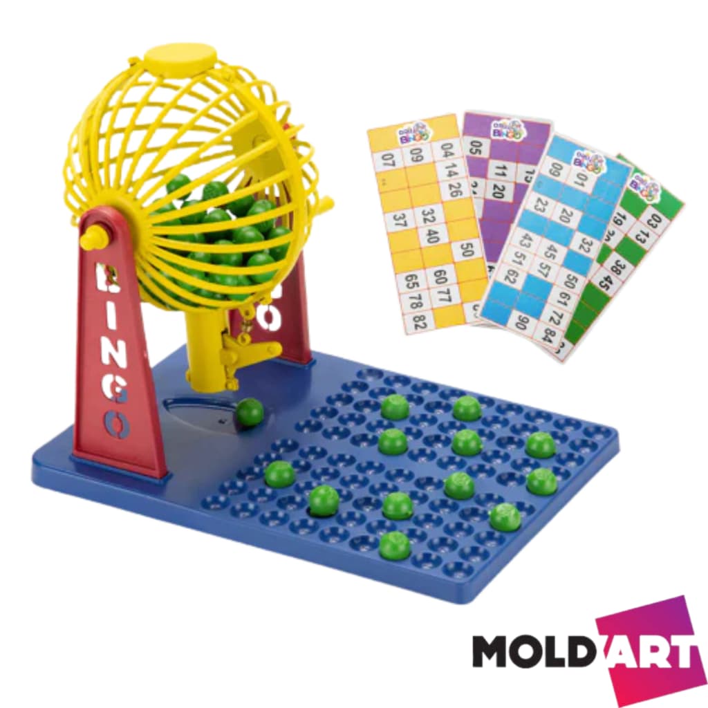 Bingo Jogo de Mesa Completo Tabuleiro Dispenser De Bolinhas com 12 Cartelas Dikamais