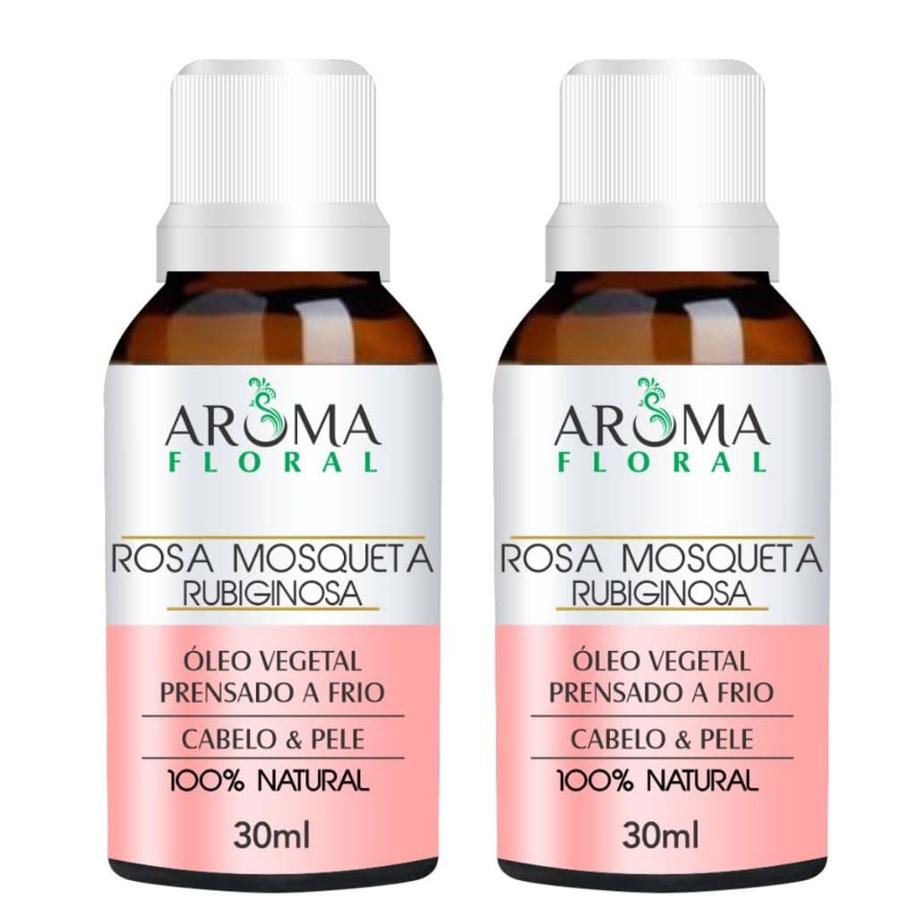 Kit 2 Óleo Vegetal Rosa Mosqueta Rubiginosa - Aroma Floral - Prensado a Frio