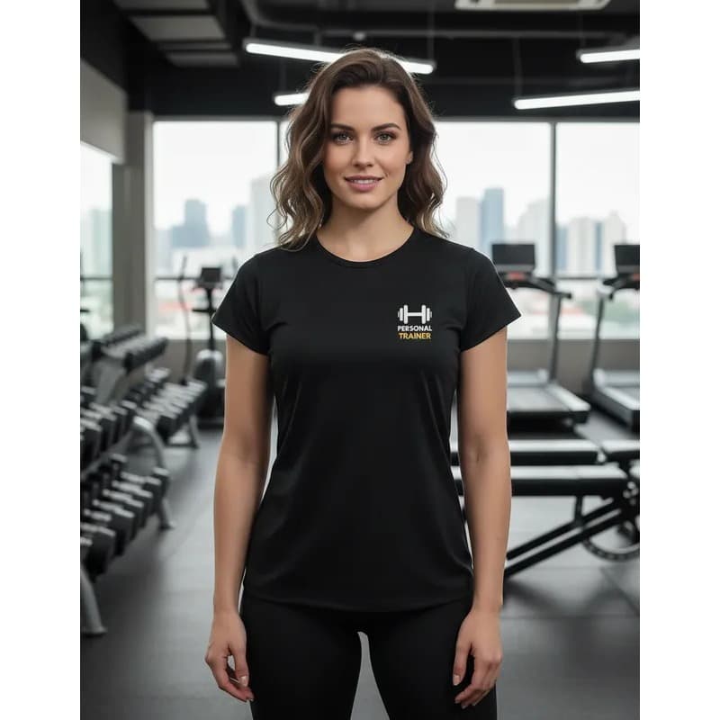 Camiseta Feminina Personal Trainer Dry Fit Baby Look Treino Blusa