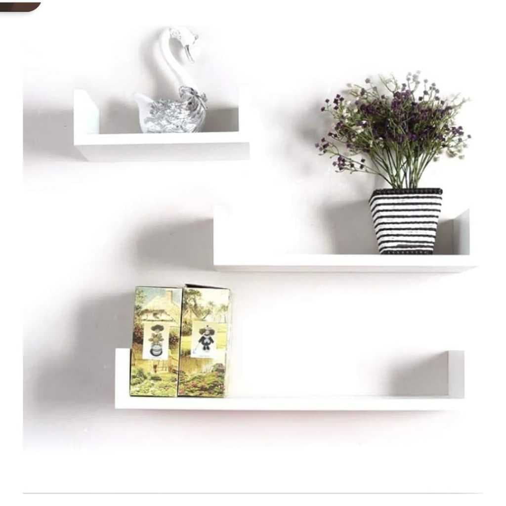 Kit 3 Prateleiras em U 60/50/40 x15 cm Decorativa 100% MDF