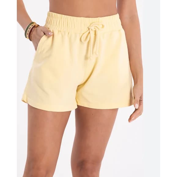 Short Bermuda Feminino Em Linho Cintura Alta Com Elástico Verão *SHORT LINHO CORDAO