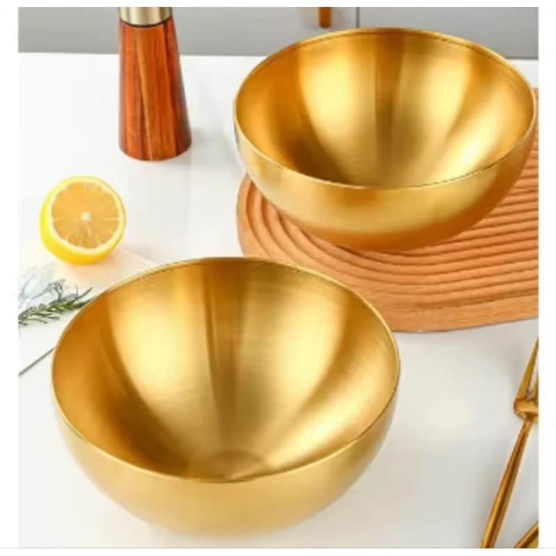 Tigela Bowl 24cm Multiuso Aço Inox Dourada