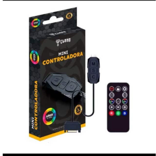 MINI CONTROLADORA PARA COOLER FAN ARGB 5V 3 PINOS COM CONTROLE REMOTO | CLANM