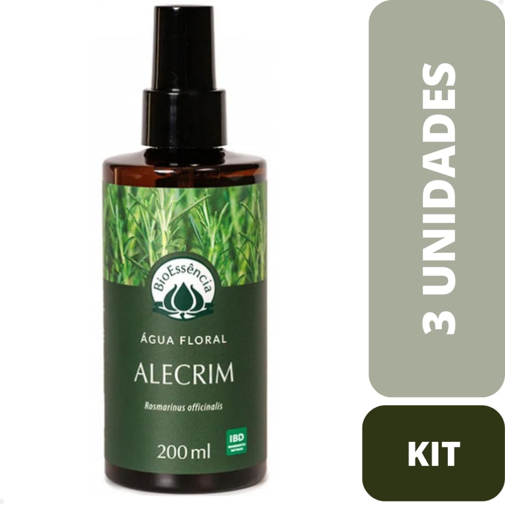Kit 3 Hidrolatos Bioessência 200ml – Água Floral Natural Vegana Facial e Corporal
