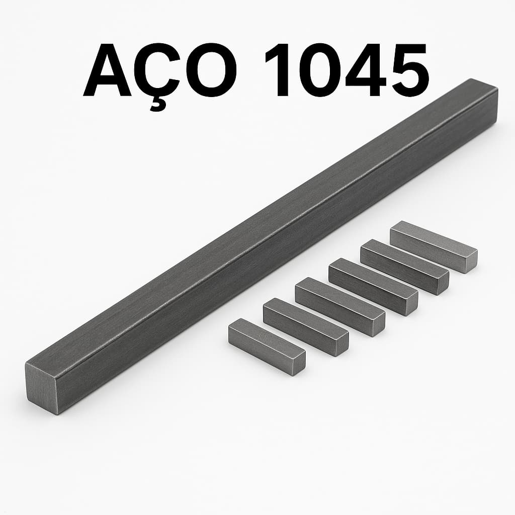 Barra de Aço 1045 Quadrada 6 x 6 x 500mm