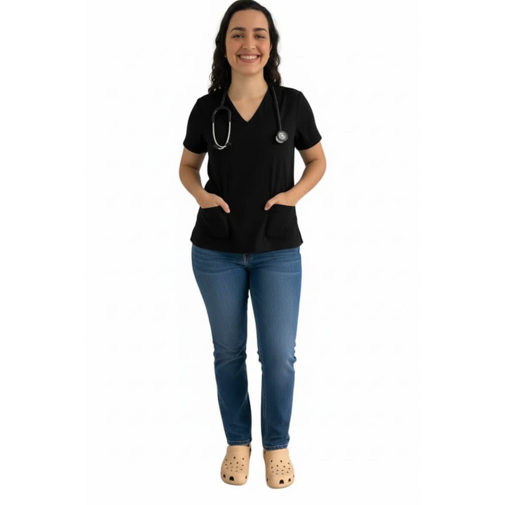 Blusa Scrub feminino, Bata enfermagem, Gabardine Preminum