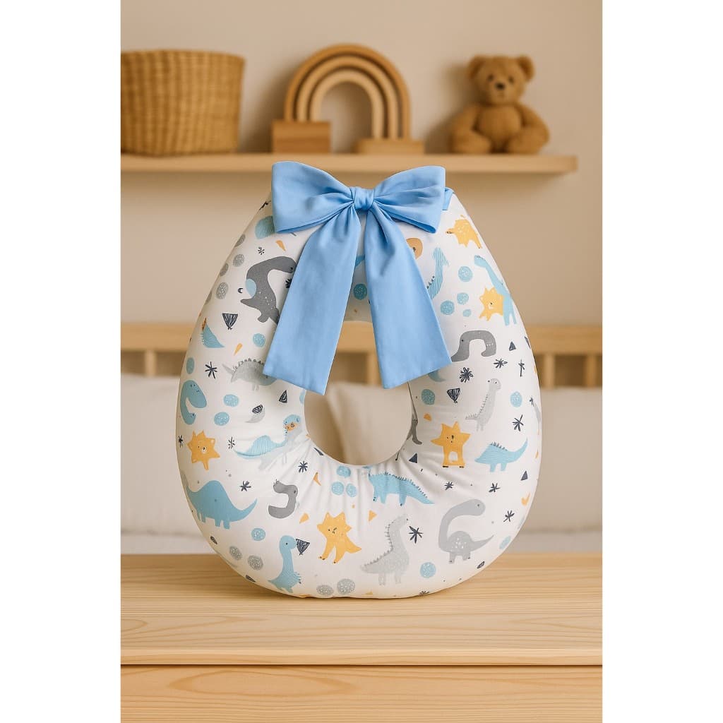 Almofada Amamentação extra grande  com laço 100% algodão: Conforto para Mamãe e Bebê