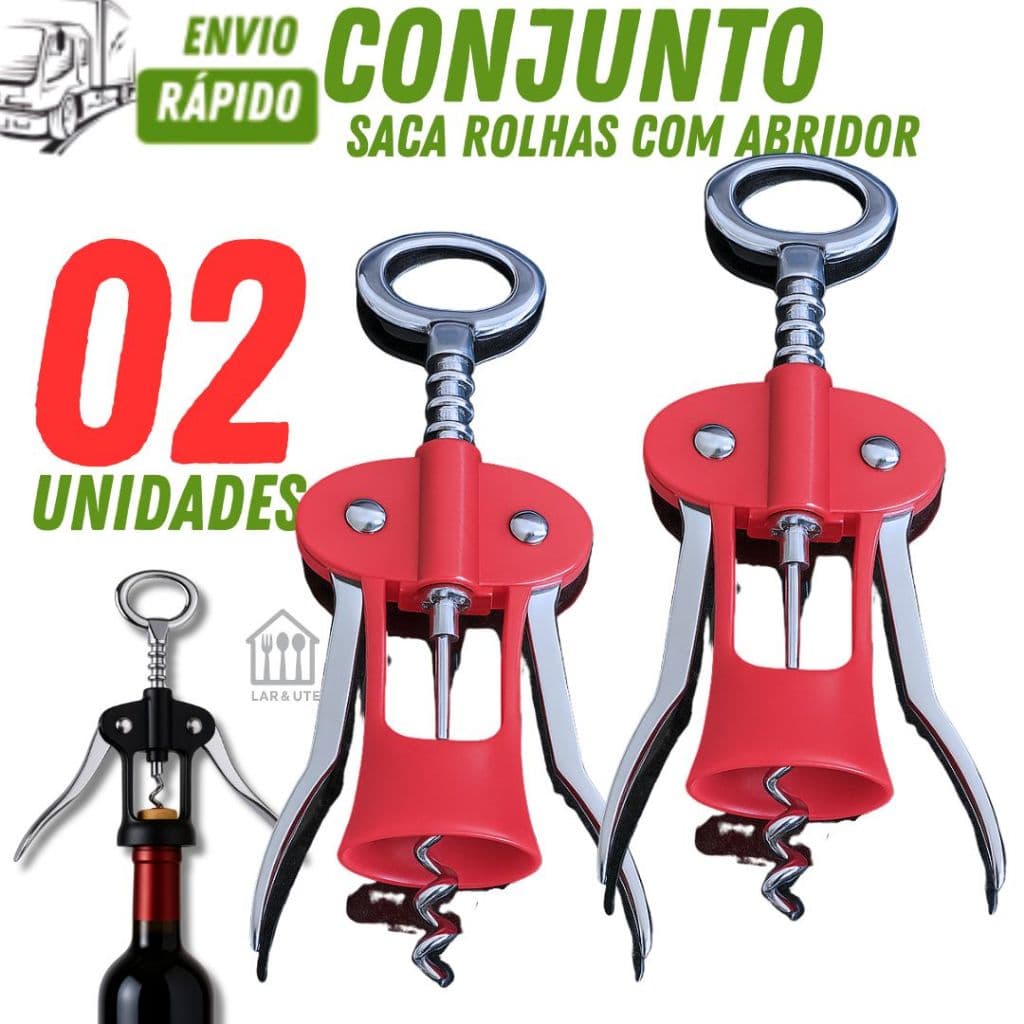 Saca Rolha Abridor Profissional com 02 ou 01 Unidade Qualidade Profissional Material Inox Resistente
